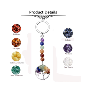 Llavero de cristal de alta calidad con siete chakras, llavero de piedras naturales, regalos para mujeres, venta al por mayor. - Product Image 5