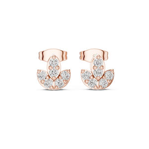 Boucles d'oreilles pour femmes en or blanc 14 carats avec diamants de laboratoire ronds pour un usage quotidien |   Nouveau diamant cultivé - Product Image 2