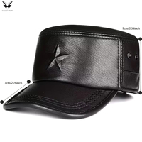 Casquettes en cuir classiques à dessus plat, design étoile vintage, fabriquées à la main, de haute qualité, élégantes, respirantes, imperméables, unisexes, toutes saisons