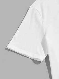 ชุดเซ็ตเสื้อยืดแขนสั้นและกางเกงขาสั้นผ้าฝ้ายถักลายดอกไม้สำหรับผู้ชาย ฤดูร้อน สไตล์ลำลอง ขายส่ง ชุด 2 ชิ้น - Product Image 4