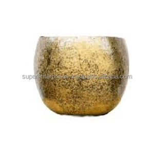 Nueva Llegada 2024 Maceta de Latón Plateado Metal Aluminio Maceta Martillada Florero Decorativo Maceta India Metal Macetas - Product Image 1