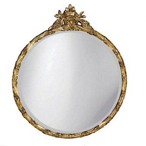 Miroir mural rond en bois de noyer vintage de qualité galerie, style attrayant, finition artisanale, bord biseauté, accent décoratif pour la maison - Product Image 2