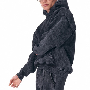 Conjunto de Sudadera con Capucha y Pantalones Urban Dynasty Dark Legacy 1999 de Algodón Lavado, Ropa Deportiva para Hombre, Corte Holgado, Color Gris - Product Image 4