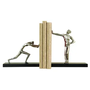 Luxury Handmade Metal Bookends Elegant Decorative <b>Book</b> Ends Holder for Office Desk <b>Library</b> Duty Decorative Sculpture - Product Image 4