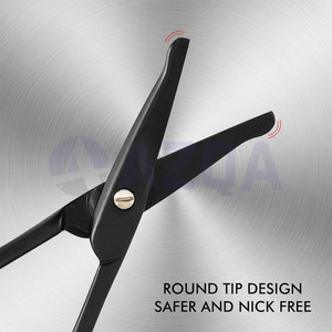 Tijeras de Acero Inoxidable de Alta Calidad con Recubrimiento Negro para Nariz y Vello Facial, Punta Redondeada de Seguridad, Herramienta de Precisión para el Cuidado Personal - Product Image 3
