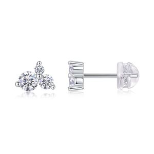 Pendientes de Plata de Ley S925 con Baño de Platino y Moissanita de 0.3 Quilates, Diseño de Olas, Joyería de Moda - Product Image 6