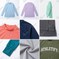 Tunique de sport modeste pour femme, coupe asymétrique, manches longues, ajustement ample, pour entraînement athlétique, tenue de sport musulmane, yoga, en jersey écologique