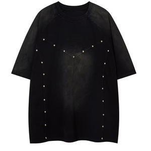 Camisetas de Hombre con Pedrería, Estilo Oversize, Nuevo Modelo, Servicio OEM/ODM, Camisetas Personalizadas Oversize para Venta en Línea - Product Image 1