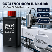 Lei 04794 77000-00030 Solvant noir à base de MEK pour impression numérique avec puce RFID 1L Solvant CIJ original de qualité supérieure