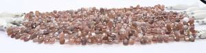 Perles de pierre de lune naturelle AAA chocolat, facettées en forme de poire, 5x7 MM, brin de 8 pouces - Product Image 4