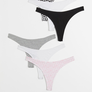 Ropa Interior Femenina de Cintura Media, Cobertura Completa, Transpirable, de Algodón, Sin Costuras, Diseño Sólido, Tanga - Product Image 2