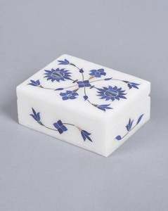 Caja de Joyería de Mármol Blanco al por Mayor con Incrustaciones de Lapislázuli, Caja de Accesorios para Regalo de Ramadán - Product Image 3