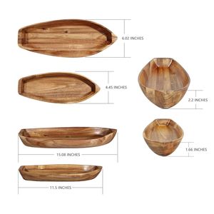 wooden serving boat <b>tray</b> - Product Image 4