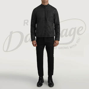 Veste décontractée légère pour homme, coupe ajustée, entièrement zippée, col montant, coupe-vent rembourré, pour l'hiver et l'automne, avec poches - Product Image 4