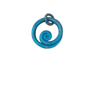 Collier pendentif spirale bleue fait main, amulette celtique unique en fer forgé, bijoux de festival pour les fournisseurs en gros - Product Image 1