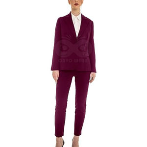 Women Formal Business Suit <b>Set</b> Long Sleeve <b>Blazer</b> Matching Trousers Office Workwear Custom Wholesale - Product Image 5