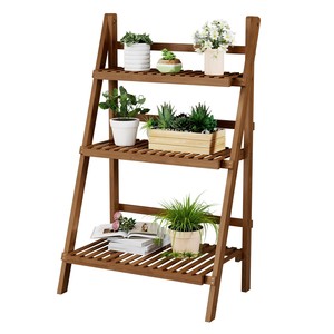 Support à plantes traditionnel en bois de Sheesham Aqdus Saleem avec étagères hautes en treillis pour usage extérieur, vente en gros Moradabad - Product Image 1