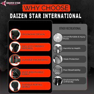 Gants de boxe Daizen Star en cuir PU noir et or avec sangle de poignet réglable pour la fermeture, respirants et personnalisables pour adultes - Product Image 4