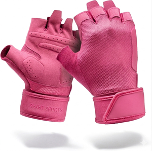 Gants de sport Rexfit à demi-doigts, respirants, antidérapants, avec sangle de poignet réglable, accessoires d'entraînement de fitness, unisexe, jaune - Product Image 5