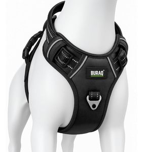 Custom Wholesale Luxury Fashion Solid Padded Nylon <b>Dog</b> <b>Harness</b> Reflective Vest No Tension Handle Button Metal Accessories - Product Image 1