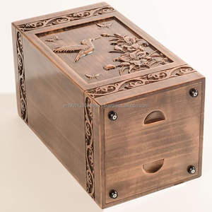 Urnes de crémation en bois pour cendres humaines ou urnes en bois gravées pour urne adulte avec des fournitures funéraires finies de la meilleure qualité d'Inde - Product Image 3