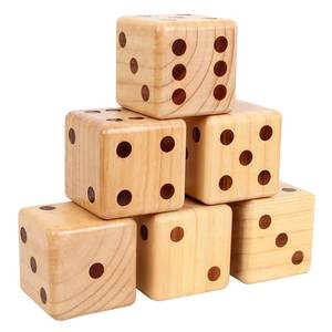 Wooden <b>Dice</b> And Dominoes Family Entertainment <b>Set</b> With Natural Wooden Pieces And Elegant Finish - Product Image 5