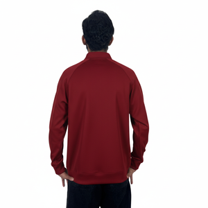 Polo homme à manches longues en coton épais 450 GSM, coupe ample classique, broderie unie, logo personnalisé, fermeture éclair. - Product Image 4