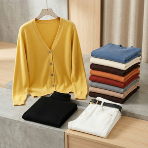 Pull tricoté décontracté d'hiver pour femme, couleur unie, manches longues, anti-boulochage, vente chaude - Product Image 3