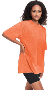 T-shirt ample et respirant pour femme, design personnalisé, vintage, manches courtes, effet vieilli, délavé à l'acide, coupe oversize, OEM 2025 - Product Image 3