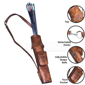 Top Quality Leather Archery <b>Quivers</b> Durable Handmade Leather Archery <b>Quivers</b> Adjustable Strap Outdoor Use - Product Image 2