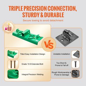 Gancio di traino in acciaio forgiato Grado 70 per impieghi gravosi, con piastra posteriore bullonata, compatibile con gancio per benna trattore da 5/16 pollici, con anello di fissaggio e ganci di traino - Product Image 5