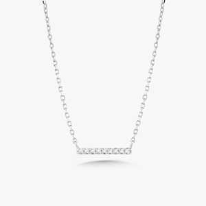 Collares de Barra Solitaire, Delicados y Minimalistas, con Diamante Redondo Cultivado en Laboratorio, 18 Pulgadas de Largo, para Uso Diario, Joyería Fina para Combinar, Oro Sólido de 14k - Product Image 1