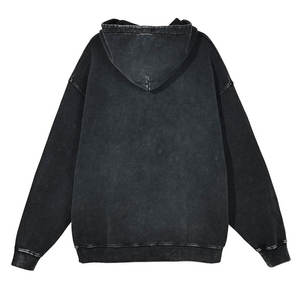 Sweat à capuche unisexe personnalisé, 100% coton épais, coupe oversize, délavé à l'acide et au sel, style streetwear vintage, épaules tombantes, vierge - Product Image 2