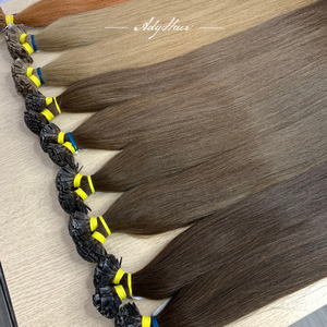 Extensiones de cabello humano virgen de queratina 100% prémium, punta plana, proveedor de fábrica personalizado vietnamita dibujado, venta al por mayor - Product Image 3