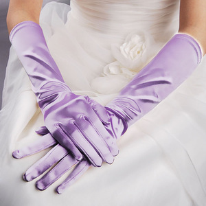 Gants longs de mariée en satin extensible de 38 cm, pour opéra, poignet-coude, 22 couleurs, accessoires de costume de cosplay, gants de mariage - Product Image 4