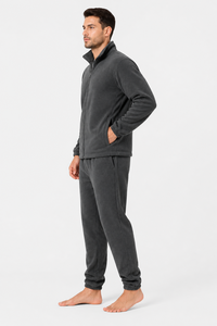 <b>Zip</b>-<b>up</b> fleece suit premium soft thermal fabric comfortable fit for winter outdoor wear stylish durable cozy man tracksuit - Product Image 4