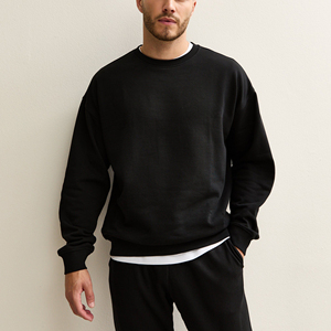 Sweat-shirt personnalisé de luxe à col rond et épaules tombantes, surdimensionné, 100% coton, sweat-shirt décontracté à col rond - Product Image 5