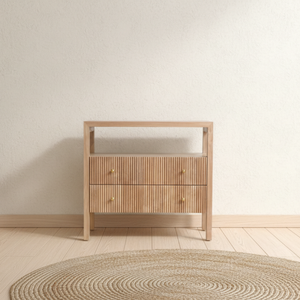 Table de chevet contemporaine en teck massif haut de gamme, réglable en hauteur, finition naturelle, pour chambre à coucher, maison, hôtel, salon, entrepôt - Product Image 6