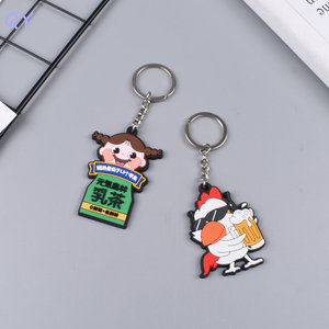 QY Soft Rubber <b>Keychain</b> <b>Personalized</b> Logo Text Cartoon Custom Shape Key Ring Promotional Bag Pendant - Product Image 4