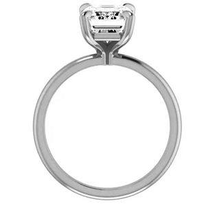 Bague de fiançailles classique en or blanc massif 10 carats, solitaire, avec moissanite taille brillant rond VVS1 pour femme - Product Image 5