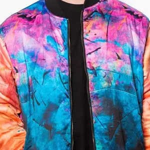 Chaqueta Bomber Tie Dye para Hombre, Cierre de Cremallera, Estilo Casual, Corte Regular, Diseño Multicolor Personalizado, OEM/ODM - Product Image 5