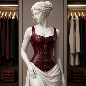 Women's Goth <b>Punk</b> Plus-Size Zipper Leather Lace Corset Shapewear Hip Enhancer Latex Waist Trainer Satin Fabric Seamless Quick - Product Image 1