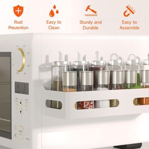 Set di 4 Portaspezie Magnetici Robusti per Frigorifero, Organizzatore Multiuso con 4 Ganci per Cucina e Bagno - Product Image 6