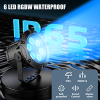 Projecteur PAR U`King à 6 LED, étanche IP65, pour extérieur, 6x10W RGBW 4-en-1, éclairage de scène DMX512, contrôle sonore, projecteurs PAR