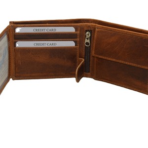 Custom leather <b>trifold</b> <b>wallet</b> Vintage style genuine cowhide Cowhide Fl Grain leather <b>wallet</b> RFID blocking slim <b>wallet</b> RFID - Product Image 4