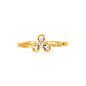 Bague en diamant Trillium Passionné pour femme, en or jaune, diamant taille brillant rond, design floral classique, bijou de fiançailles - Product Image 2