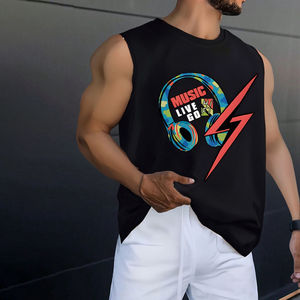 Camiseta Deportiva Casual de Verano para Hombre, 180g, Colores Sólidos, Transpirable, de Secado Rápido, con Diseños de Parches de Spandex/Algodón, Personalizable - Product Image 2