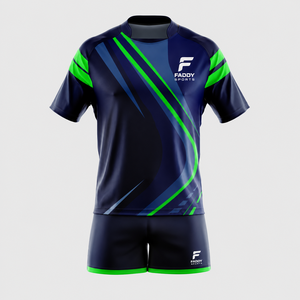 Ensembles de maillots de rugby personnalisés par sublimation, respirants, durables, uniformes d'équipe de rugby, séchage rapide, maillots et shorts de rugby professionnels pour hommes - Product Image 1