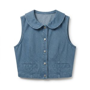 Chaleco vaquero rígido personalizado para mujer, ropa de trabajo, proveedor mayorista con MOQ bajo para marcas de ropa de trabajo en EE. UU. - Product Image 5