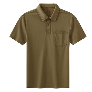 Men's Solid Pattern for Polo <b>Shirt</b> 100% Polyester 220 Grams Breathable Knitted Fabric OEM Service with Front Logo - Product Image 5